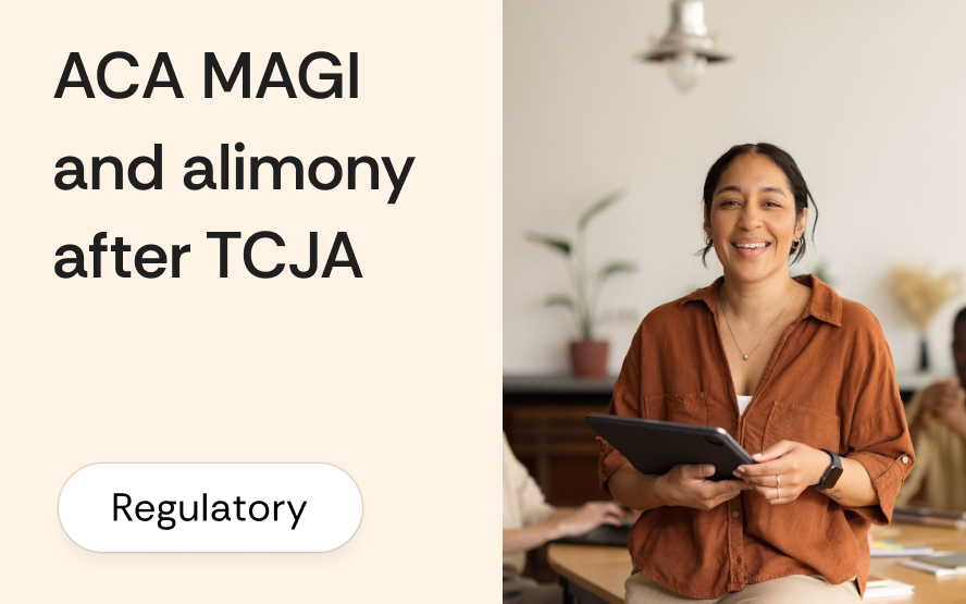 ACA MAGI and alimony after TCJA: how the divorce year splits APTC eligibility for the same payment amount